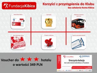 Korzyści z przystąpienia do Klubu
bez założenia Konta Kibica

Voucher do
hotelu
o wartości 349 PLN

 