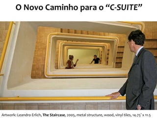 Artwork: Leandro Erlich, The Staircase, 2005, metal structure, wood, vinyl tiles, 14.75′ x 11.5
O Novo Caminho para o “C-SUITE”
 