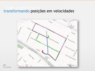 SOBRE O ROTEIRIZADOR

transformando posições em velocidades

 
