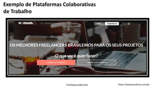 Prof.RobertoBertolla https://www.workana.com/pt
Exemplo de Plataformas Colaborativas
de Trabalho
 
