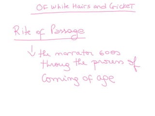 Of white hairs and cricket analysis