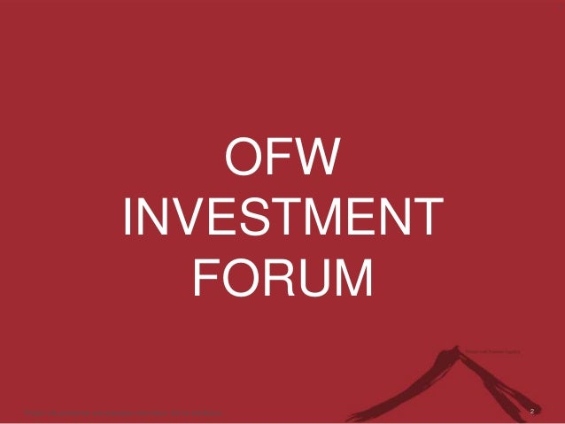 ofw investment presentation investment presentation