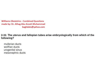 O&amp;g01.williams obstetrics &amp; gynecology selected questions 2 | PDF