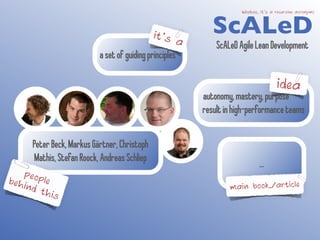 it’s a 
a set of guiding principles 
ScALeD Woohoo, it’s a recursive acronym! 
ScALeD Agile Lean Development 
autonomy, ma...