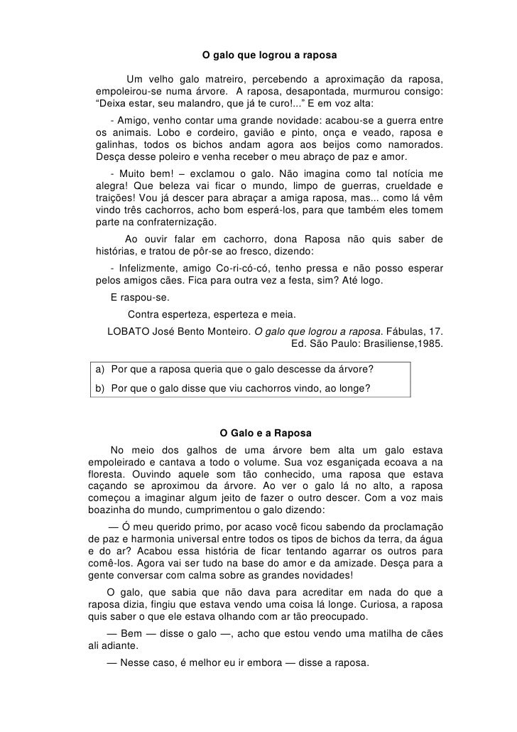 O galo que logrou a raposa