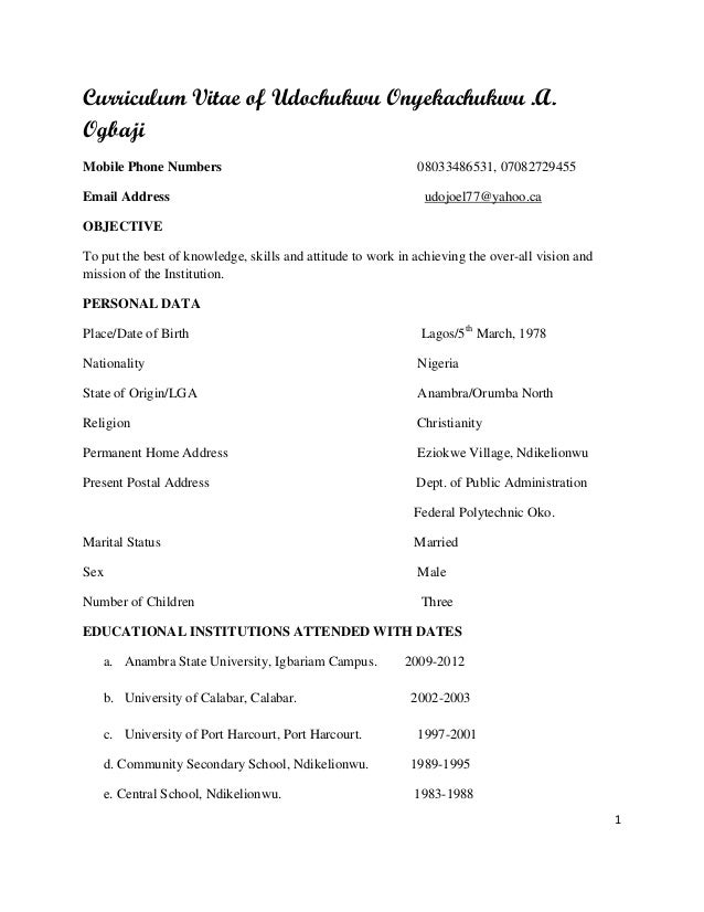 Ogbaji Cv 2013