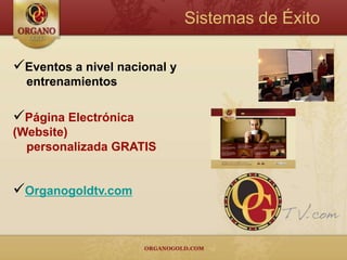 #1 Ventas al MenudeoGane 50% - 100% Ganancia al MenudeoComo Representante Independiente de ORGANO GOLD usted puede vender sus productos personalmente ó a través de su página web gratuita.Sus Clientes al por Menor  Organizaciones sin lucro