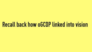 Recall back how oGCDP linked into vision
 