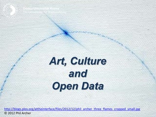 Donau-Universität Krems.
Die Universität für Weiterbildung.
Donau-Universität Krems.
Die Universität für Weiterbildung.
Art, Culture
and
Open Data
http://blogs.plos.org/attheinterface/files/2012/12/phil_archer_three_flames_cropped_small.jpg
© 2012 Phil Archer
 