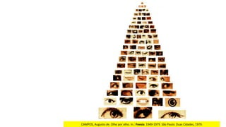 CAMPOS,	Augusto	de.	Olho	por	olho.	In.:	Poesia:	1949-1979.	São	Paulo:	Duas	Cidades,	1979.	
 