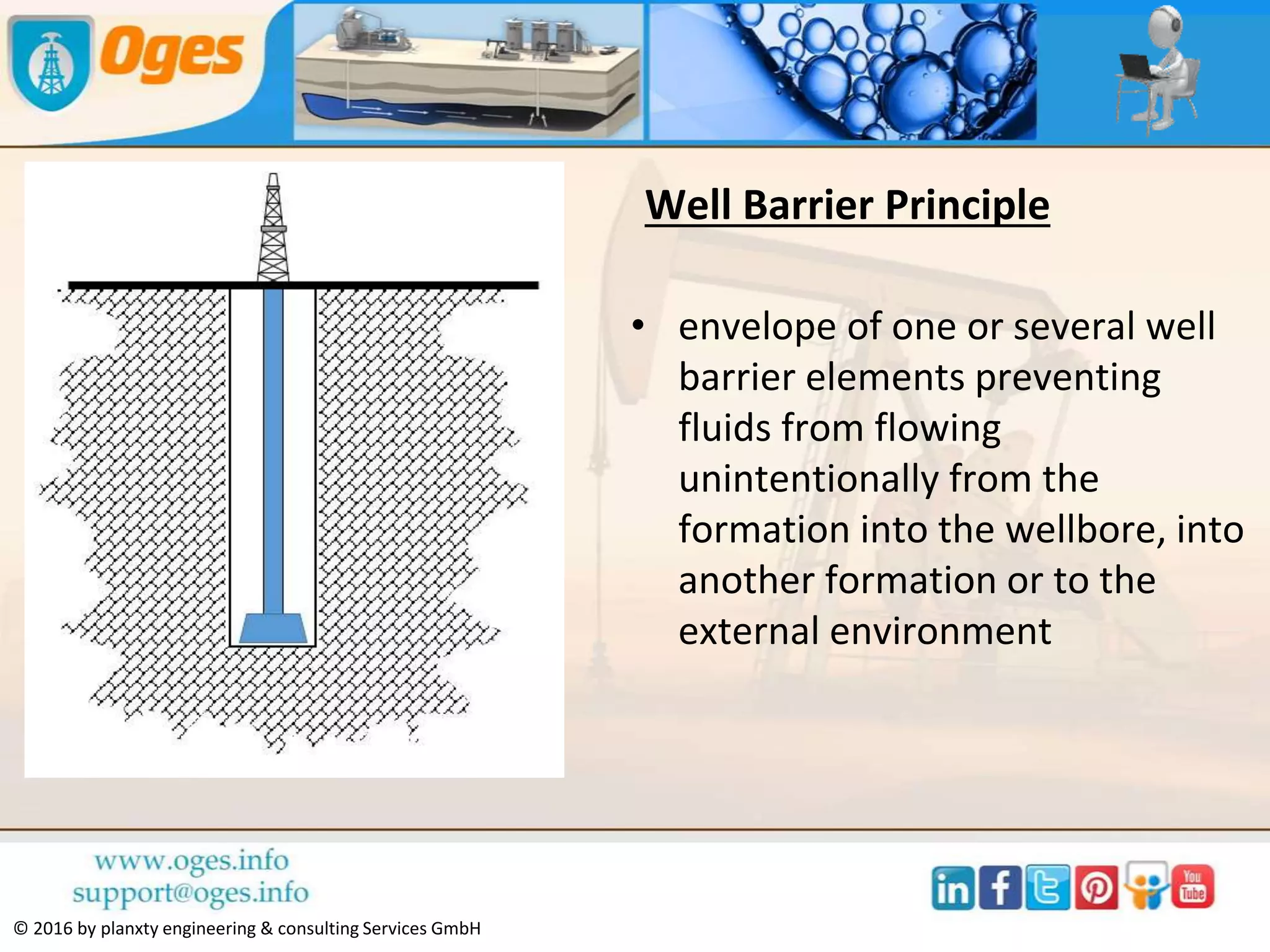 © 2016 by planxty engineering & consulting Services GmbH
Well Integrity
• application of technical, operational
and organizational solutions to
reduce risk of uncontrolled release
of formation fluids and well fluids
throughout the life cycle of a well
 