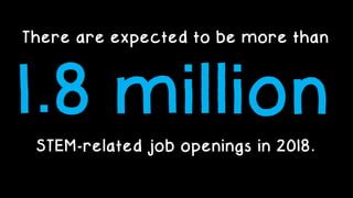 There are expected to be more than
1.8 million
STEM-related job openings in 2018.
 