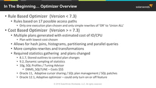 Getting the most out of your Oracle 12.2 Optimizer (i.e. The Brain) | PDF