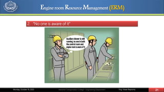 Eng. Yasser Bayoumy 21Maritime Transportation College – Engineering DepartmentMonday, October 19, 2020
2. “No one is aware of it”
Engine room Resource Management (ERM)
 