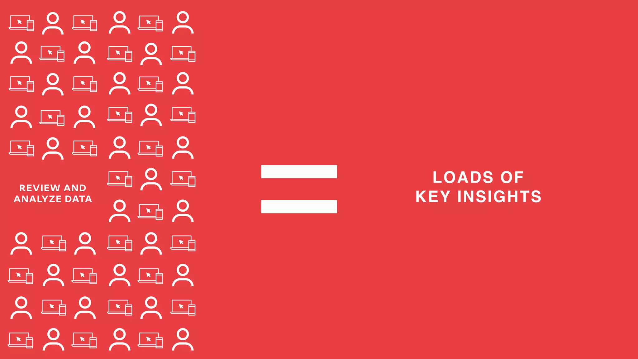 REVIEW AND
ANALYZE DATA
LOADS OF  
KEY INSIGHTS
=
 