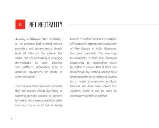 91
NET NEUTRALITY
According to Wikipedia, “Net neutrality…
is the principle that internet service
providers and government...