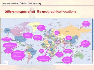 Introduction into Oil and Gas Industry


  Different types of oil By geographical locations
 