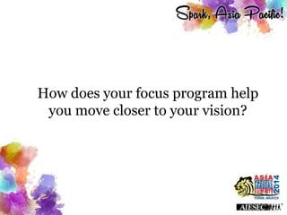 How does your focus program help
you move closer to your vision?
 