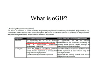 What is oGIP?
 