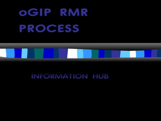 oGIP RMR 
PROCESS 
INFORMATION HUB 
 