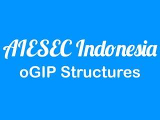 AIESEC Indonesia
oGIP Structures

 