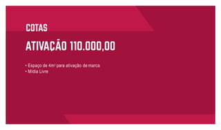 • Espaço de 4m2
para ativação de marca
• Mídia Livre
 