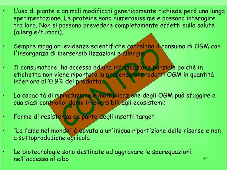 Vantaggi E Svantaggi Degli Ogm Ogm Presentazione 3 Giugno 2008