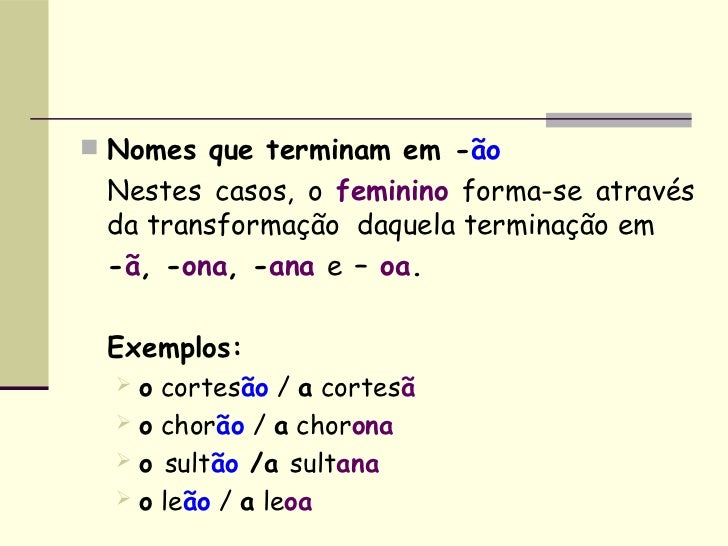 O género dos nomes