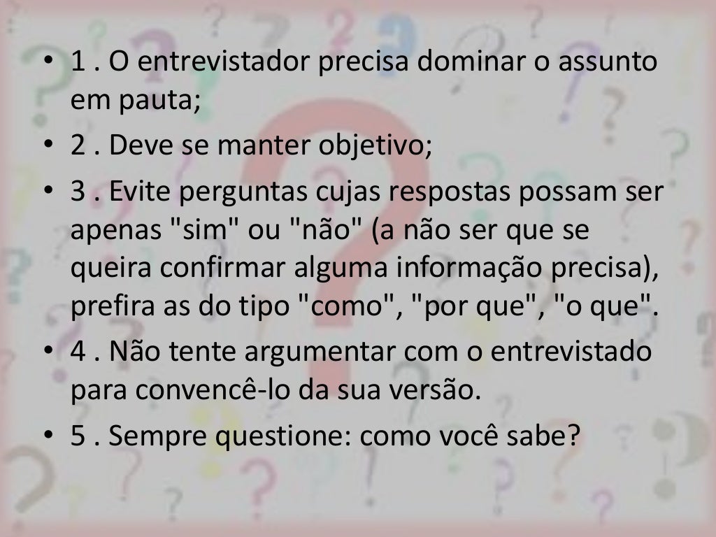 A Qual Genero A Entrevista Se Assemelha