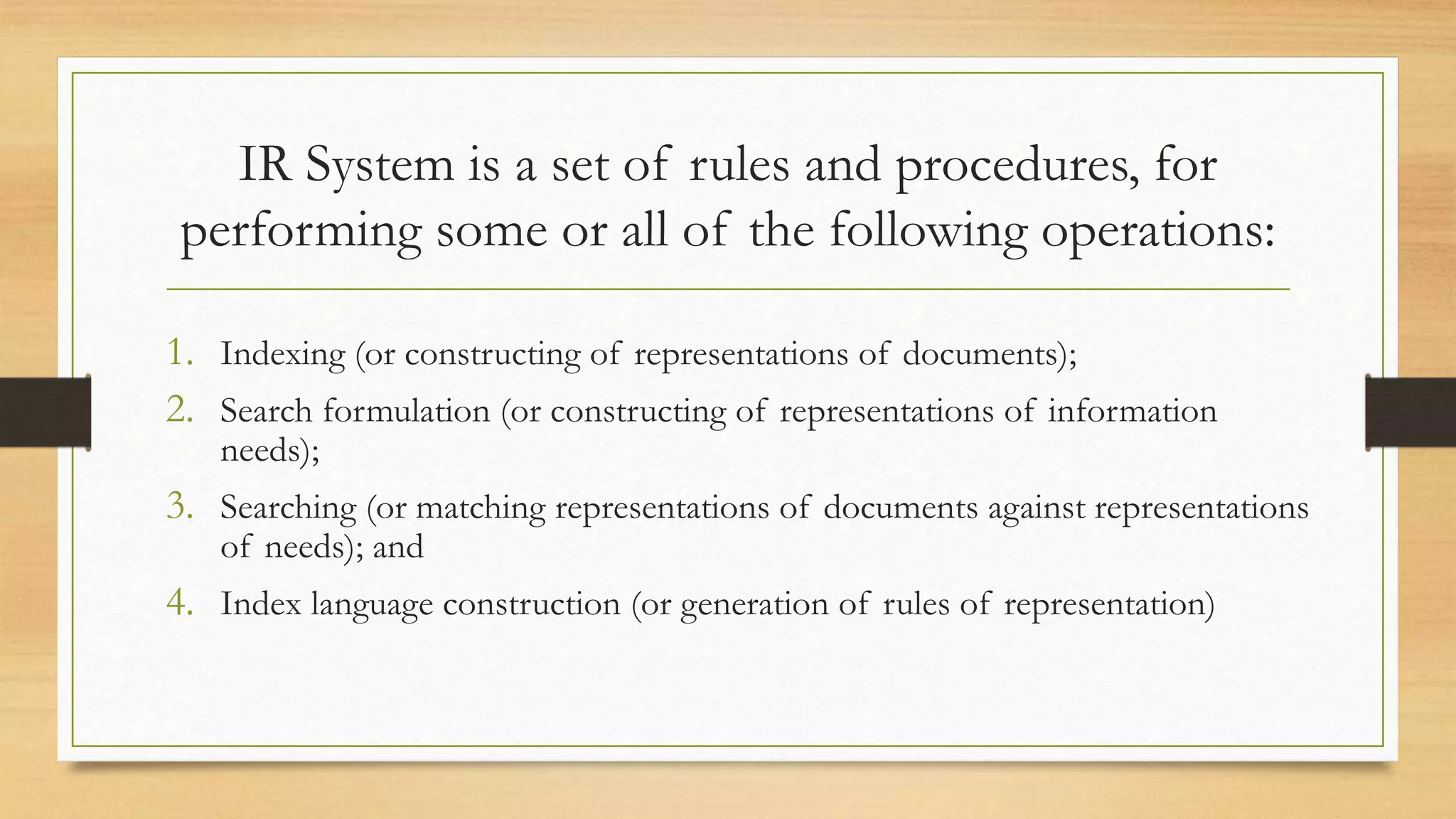 Information retrieval system | PPT
