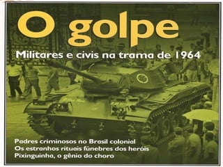 BRASIL REPÚBLICA (1889 – )
          DITADURA MILITAR (1964 – 1985)




iair@pop.com.br                            Prof. Iair
 