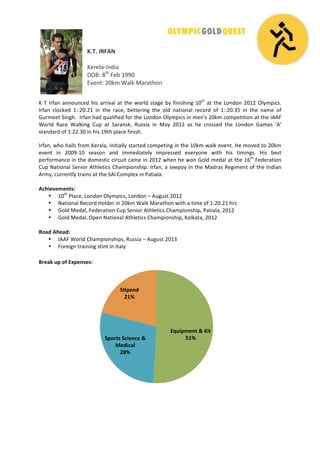 !
!
"#$#!%&'()!
!
"#$#%&'()*+&!
,-./!012
!3#4!5667!
89#)1/!:7;<!=&%;!>&$&12?)!
!
"!@!($A&)!&))?B)C#*!2+D!&$$+9&%!&1!12#!E?$%*!D1&F#!4G!A+)+D2+)F!5712
!&1!12#!H?)*?)!:75:!-%G<I+CDJ!
($A&)! C%?C;#*! 5//:7/:5! +)! 12#! $&C#K! 4#11#$+)F! 12#! ?%*! )&1+?)&%! $#C?$*! ?A! 5//:7JLM! +)! 12#! )&<#! ?A!
NB$<##1!O+)F2J!!($A&)!2&*!PB&%+A+#*!A?$!12#!H?)*?)!-%G<I+CD!+)!<#)QD!:7;<!C?<I#1+1+?)!&1!12#!(RR3!
=?$%*! S&C#! =&%;+)F! TBI! &1! O&$&)D;K! SBDD+&! +)! >&G! :75:! &D! 2#! C$?DD#*! 12#! H?)*?)! N&<#D! QRQ!
D1&)*&$*!?A!5/::JL7!+)!2+D!5612!I%&C#!A+)+D2J!
($A&)K!E2?!2&+%D!A$?<!"#$&%&K!+)+1+&%%G!D1&$1#*!C?<I#1+)F!+)!12#!57;<!E&%;!#9#)1J!U#!<?9#*!1?!:7;<!
#9#)1! +)! :776'57! D#&D?)! &)*! +<<#*+&1#%G! +<I$#DD#*! #9#$G?)#! E+12! 2+D! 1+<+)FDJ! U+D! 4#D1!
I#$A?$<&)C#!+)!12#!*?<#D1+C!C+$CB+1!C&<#!+)!:75:!E2#)!2#!E?)!N?%*!<#*&%!&1!12#!5V12
!3#*#$&1+?)!
TBI!W&1+?)&%!O#)+?$!R12%#1+CD!T2&<I+?)D2+IJ!($A&)K!&!D##I?G!+)!12#!>&*$&D!S#F+<#)1!?A!12#!()*+&)!
R$<GK!CB$$#)1%G!1$&+)D!&1!12#!OR(!T?<I%#X!+)!Y&1+&%&J!
!
(*+,-.-/-0123!
• 5712
!Y%&C#K!H?)*?)!-%G<I+CDK!H?)*?)!Z!RBFBD1!:75:!
• W&1+?)&%!S#C?$*!U?%*#$!+)!:7;<!=&%;!>&$&12?)!E+12!&!1+<#!?A!5/:7J:5!2$D!
• N?%*!>#*&%K!3#*#$&1+?)!TBI!O#)+?$!R12%#1+CD!T2&<I+?)D2+IK!Y&1+&%&K!:75:!
• N?%*!>#*&%K!-I#)!W&1+?)&%!R12%#1+CD!T2&<I+?)D2+IK!"?%;&1&K!:75:!
!
&456!(+-563!
• (RR3!=?$%*!T2&<I+?)D2+IDK!SBDD+&!Z!RBFBD1!:75L!
• 3?$#+F)!1$&+)+)F!D1+)1!+)!(1&%G!
!
78-59!:;!4<!=>;-02-23!
!
!
!!
!
!
=?:,;/-01!@!",1!
ABC!D;4812!D*,-0*-!@!
E-6,*5F!
GHC!
DI;-06!
GBC!
 