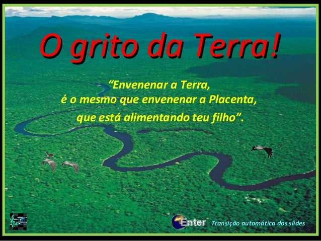 O grito da Terra!O grito da Terra!
“Envenenar a Terra,
é o mesmo que envenenar a Placenta,
que está alimentando teu filho”...
