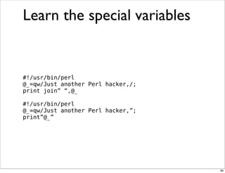 Obfuscation, Golfing and Secret Operators in Perl