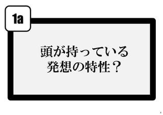 1a
頭が持っている
発想の特性？
4
 