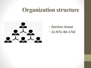 Organization structure
• Zeeshan Anwar
• 22-NTU-BA-1742
 