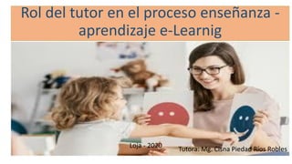 Rol del tutor en el proceso enseñanza -
aprendizaje e-Learnig
Tutora: Mg. Cisna Piedad Ríos RoblesLoja - 2020
 