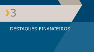 3
DESTAQUES FINANCEIROS
 