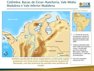 5 - Colombia (100%) (2)(1)EBX representadaatravésdaCentennial Asset Mining Fund LLC (Nevada, USA) (“CAMF”)(2) OGX é operadora(3) Dados de mercado 30 de junho de 2011(4) MPX S.A. possui 33,33% de participação7