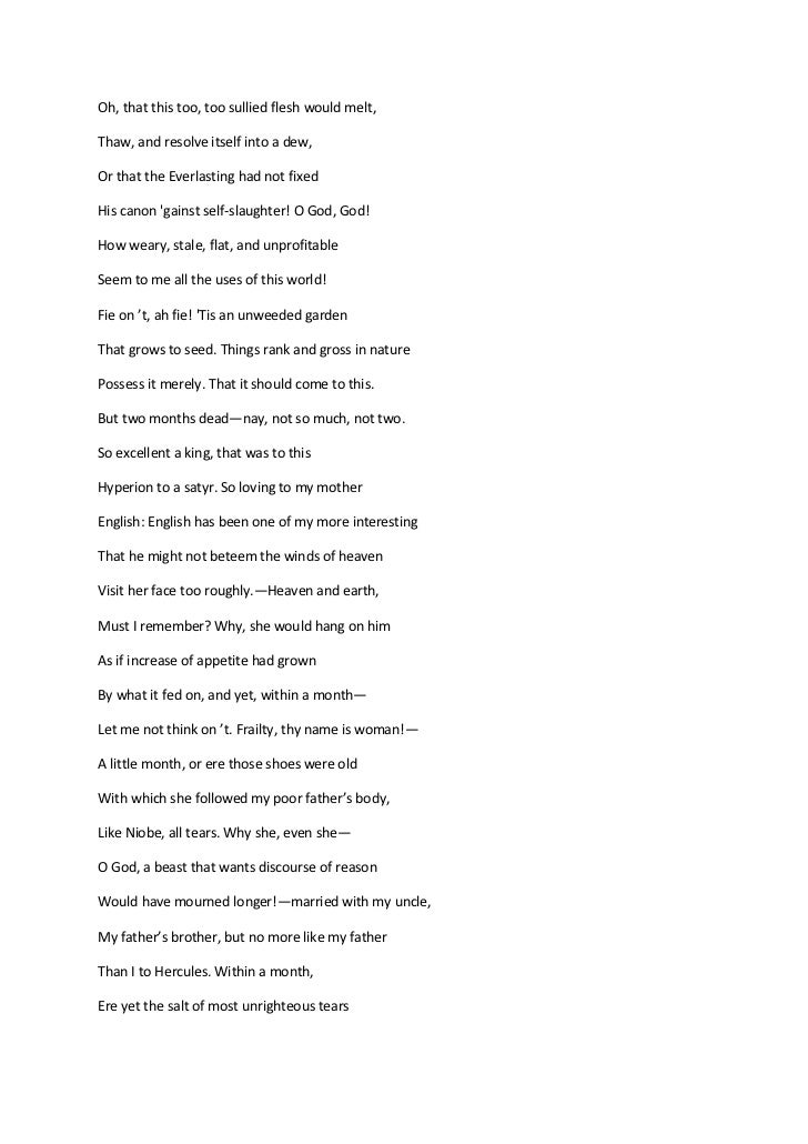hamlet soliloquy respond 2 hamlet soliloquy function 2