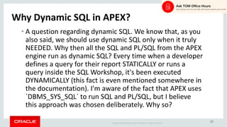 AskTOM Office Hours - Dynamic SQL in PL/SQL | PDF