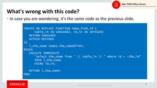AskTOM Office Hours - Dynamic SQL in PL/SQL | PDF