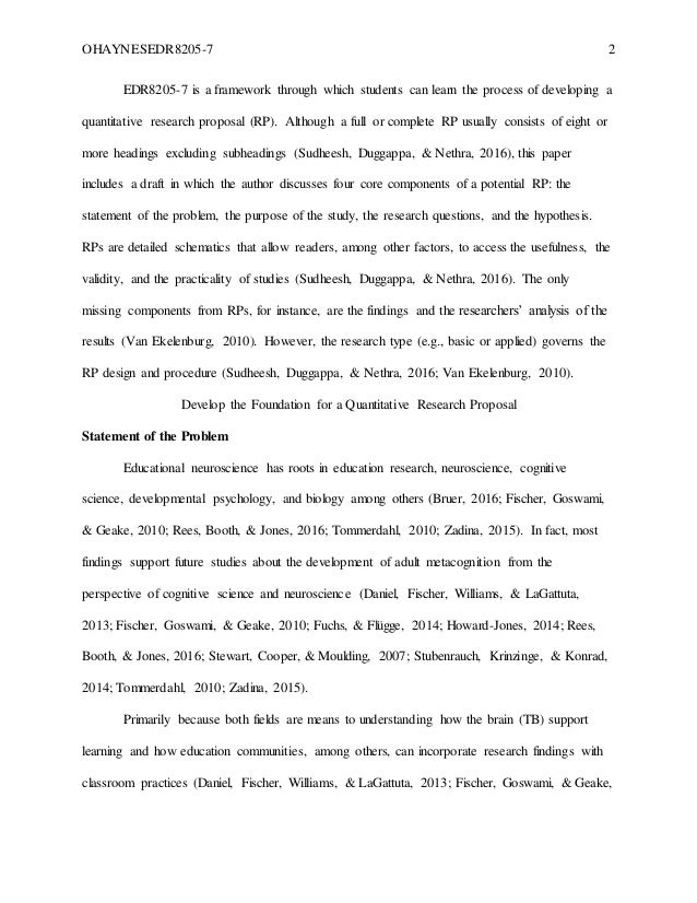 Develop the foundation for a quantitative research proposal image