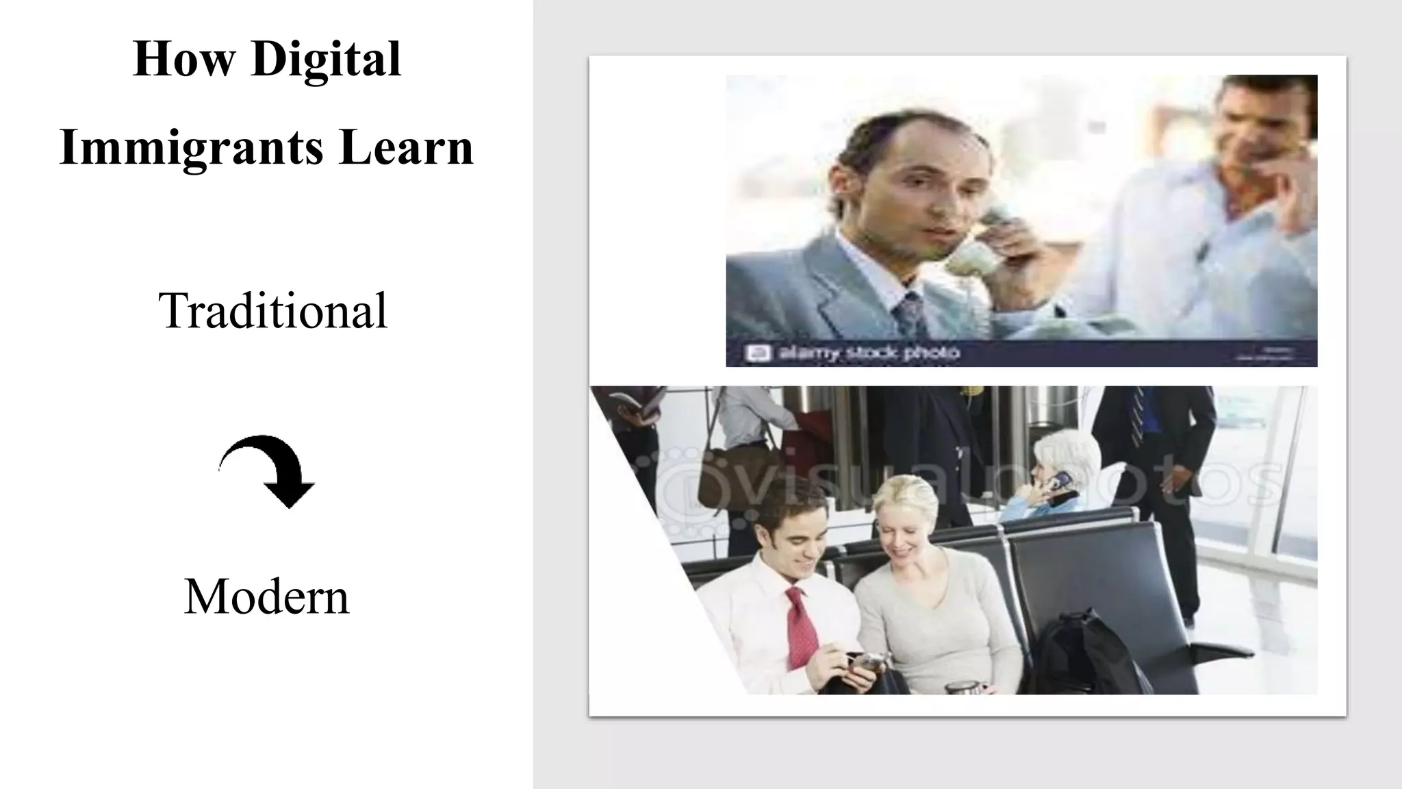 How Digital
Immigrants Learn
Traditional
Modern
 