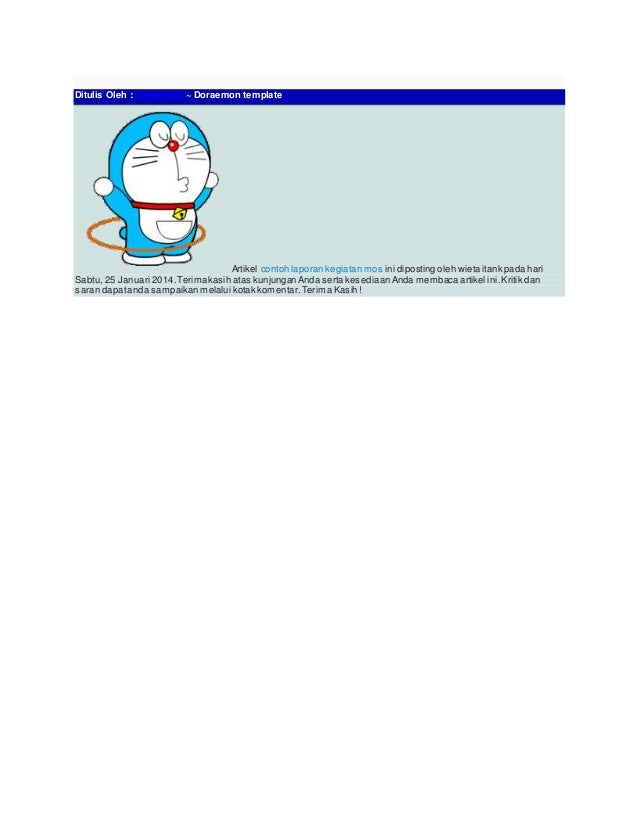 Oh bentuk laporan kegiatan