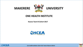 MAKERERE UNIVERSITY
ONE HEALTH INSTITUTE
Kasese Team B Cohort 2017
 
