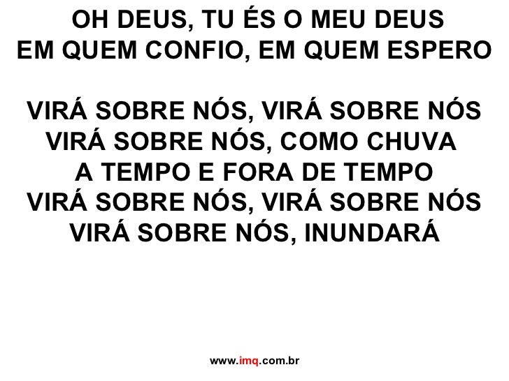 Oh Meu Deus Reaviva Tua Igreja De Novo Letra
