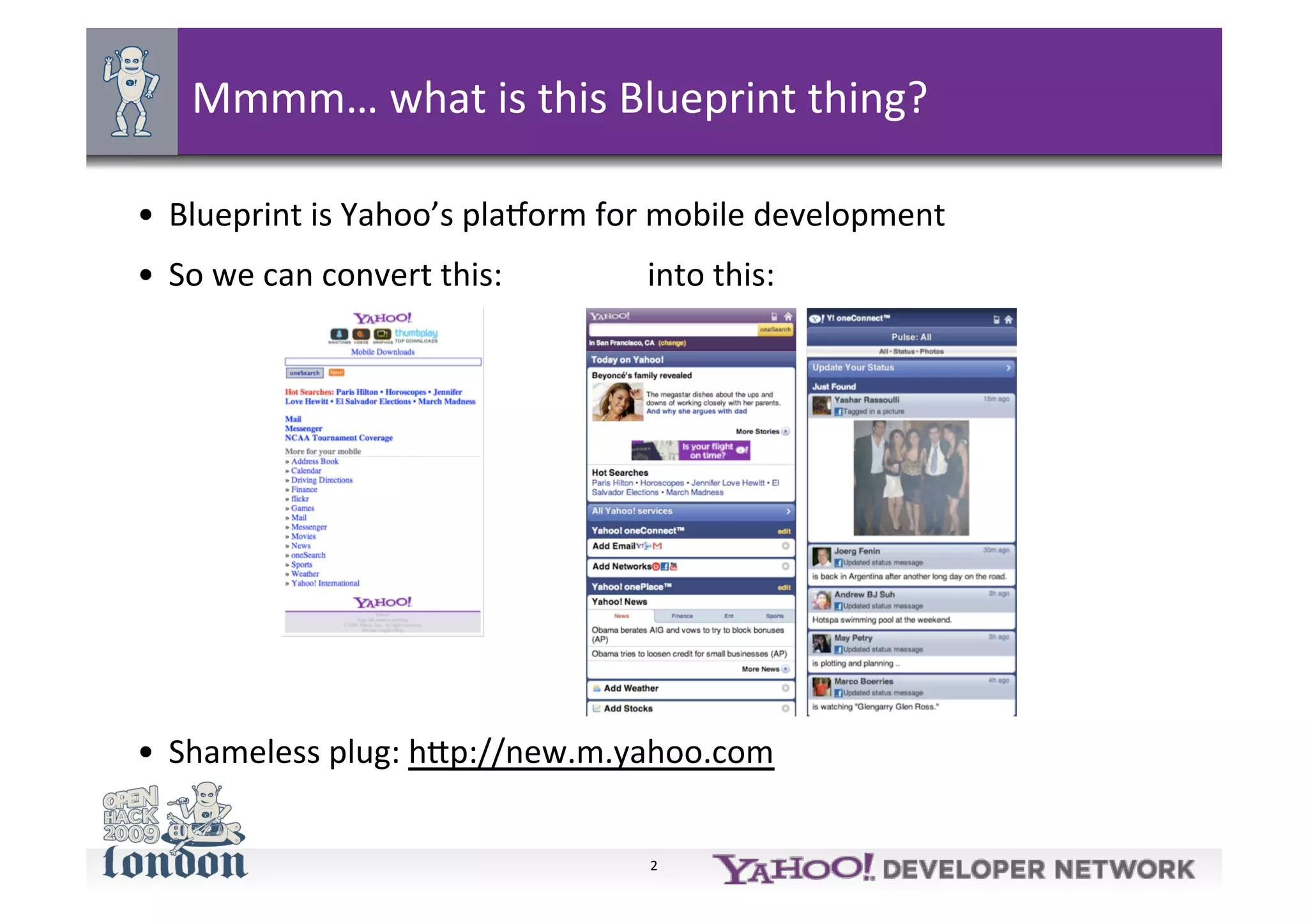 Blueprint talk at Open Hackday London 2009