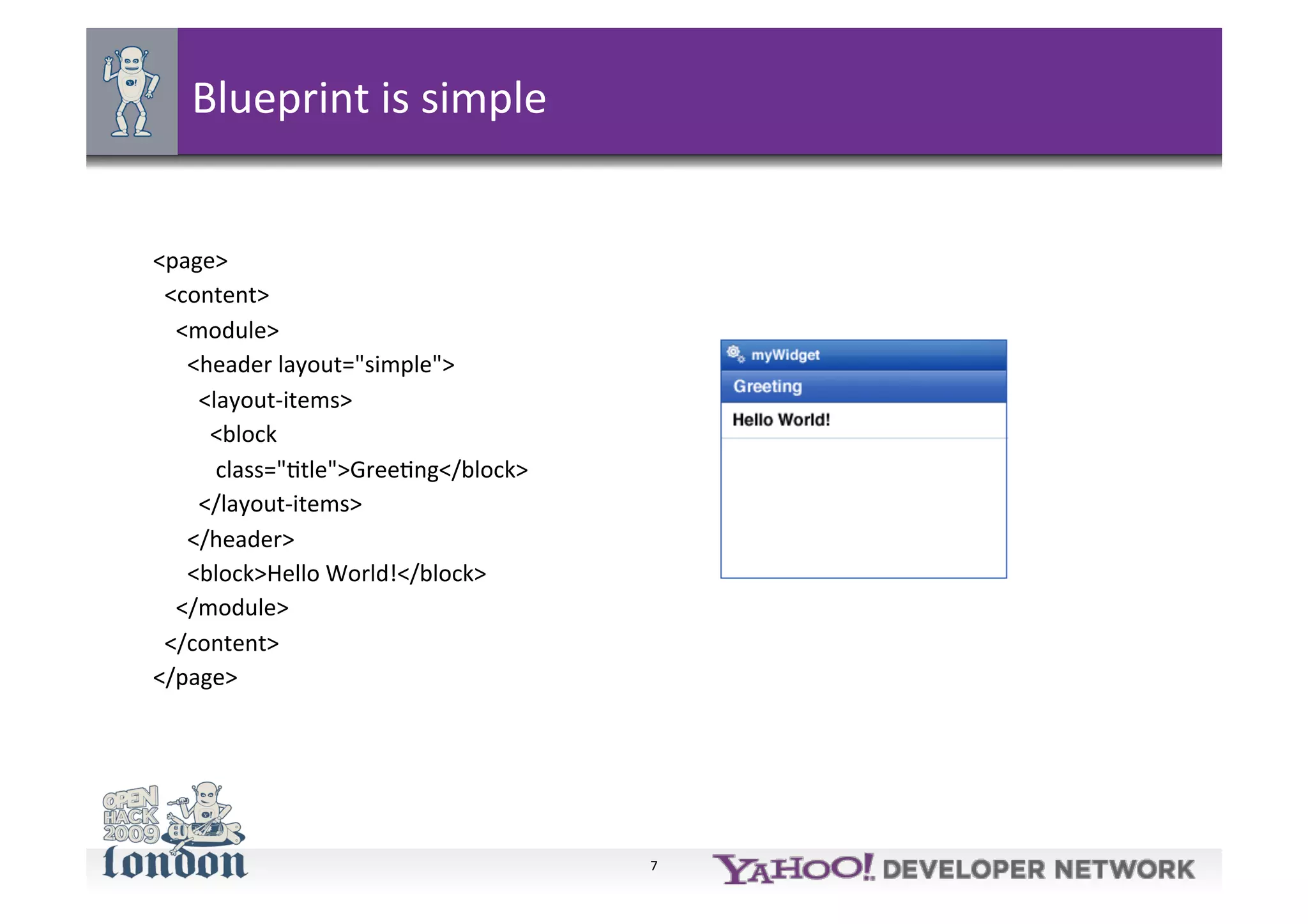Blueprint talk at Open Hackday London 2009