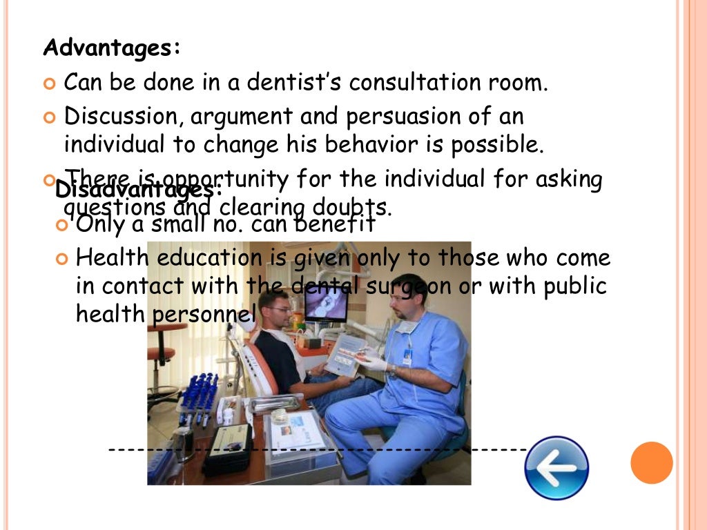 Oral Health Education and Health Promotion